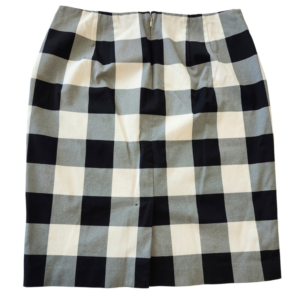 Talbots Black & White Buffalo Check Pencil Skirt Knee Length Women's sz 12 - Picture 2 of 4